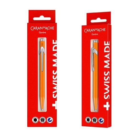 Długopis CARAN D’ACHE 849 Gift Box Fluo Line Orange, pomarańczowy