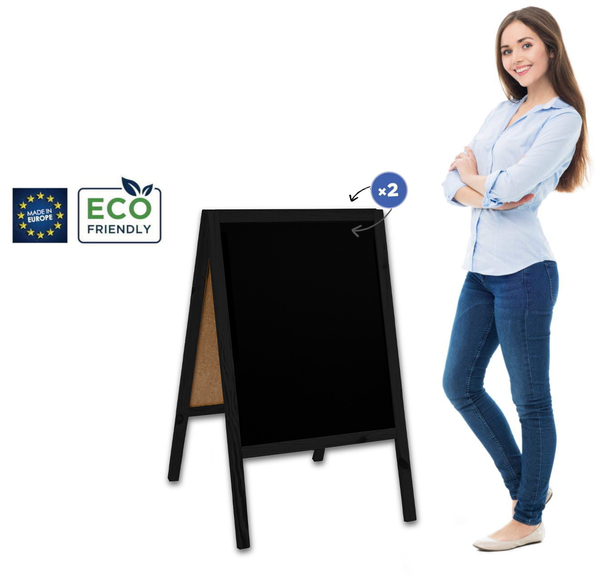 Potykacz drewniany Classic M (60x100 cm) - czarny