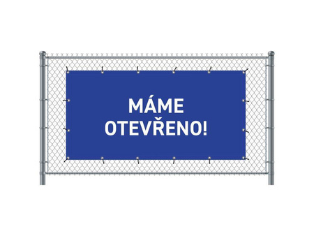 Zaun-Banner 200 x 100 cm Geöffnet Tschechisch Grün