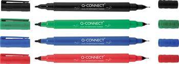 Marker do płyt CD/DVD Q-CONNECT, Dual, 0,4mm i 1 mm (linia), niebieski