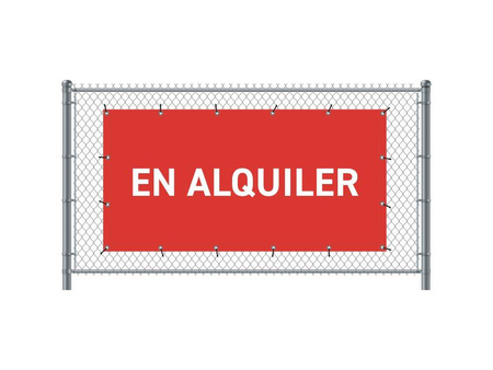 Fence Banner 200 x 100 cm Rent Italian Red