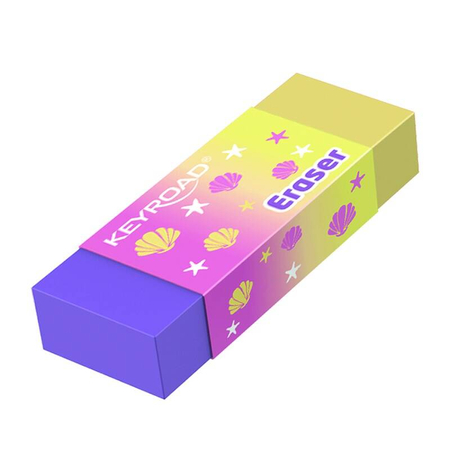 Gumka do ścierania KEYROAD, pastel, tęczowa, display, mix kolorów