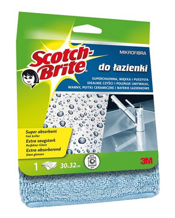 Ścierka z mikrofibry SCOTCH BRITE™ do łazienki, jasnoniebieska