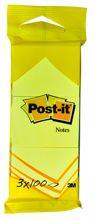 Bloczki samoprzylepne Post-it (6820), 76x76mm, 1x100 kart., żółte, na zawieszce