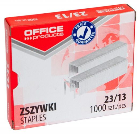 Zszywki OFFICE PRODUCTS, 23/13, 1000szt.