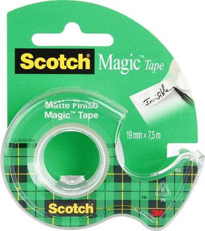 Taśma biurowa SCOTCH® Magic™ (890; 8-1975), matowa, z dyspenserem, 19mm, 7, 6m