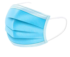 Maseczka ochronna z bawełny, jednorazowa, 3-warstwowa, niebieska i biała - 10 szt. 
