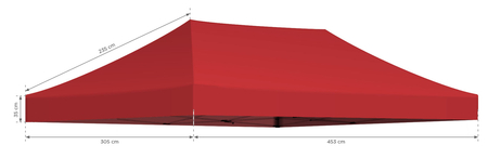 Dach do stelaża namiotu 3x4,5 - czerwony