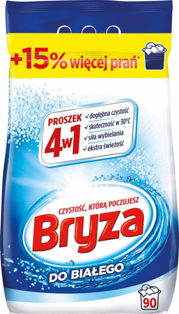 Proszek do prania BRYZA, 4w1 biały 5,85 kg, 90 prań
