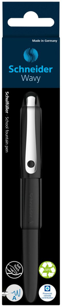 Pióro wieczne SCHNEIDER Wavy, A, w pudełku z zawieszką, czarne