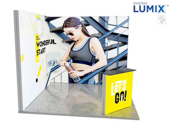 Stoisko targowe LUMIX™ 9 m² (3x3) narożne