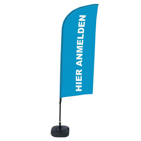 Beachflag Alu Wind Komplett-Set Hier Anmelden Blau Niederländisch