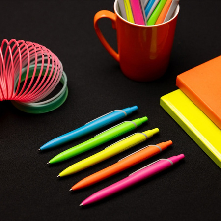 Długopis automatyczny SCHNEIDER Reco, M, blister, mix kolorów neonowych