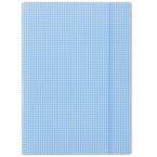 Teczka z gumką DONAU, karton, A4, 400gsm, 3-skrz., niebieska w kratę