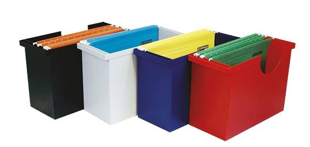 Mini archiwum DONAU z 5 teczkami, plastikowe, czerwone