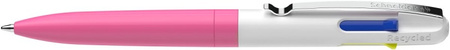 Długopis automatyczny SCHNEIDER TAKE 4 Neon, M, 4 kolory wkładu, różowo-biały