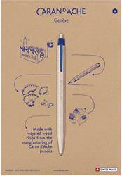 Długopis jednorazowy Caran d'Ache 825 Wood Chips, M, 2szt., blister, jasne drewno