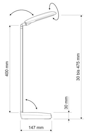 Lampka LED na biurko MAULpulse Colour Vario, 7W, ze ściemniaczem, srebrno-czarna