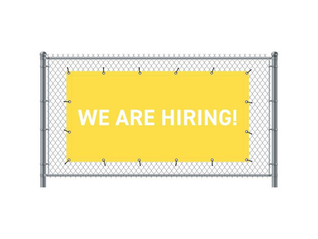 Fence Banner 200 x 100 cm Hiring English Yellow