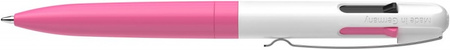 Długopis automatyczny SCHNEIDER TAKE 4 Neon, M, 4 kolory wkładu, różowo-biały