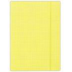 Teczka z gumką DONAU, karton, A4, 400gsm, 3-skrz., żółta w kratę