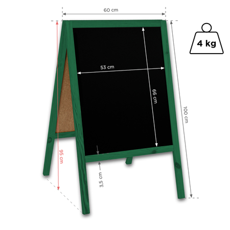 Potykacz drewniany Classic M (60x100 cm) - zielony