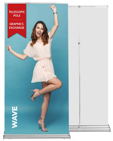 Roll up Wave 100x220 - teleskopowy maszt, system wymiany grafik