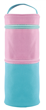 Piórnik KEYROAD, tuba, podwójny zamek, uchwyt, mix kolorów