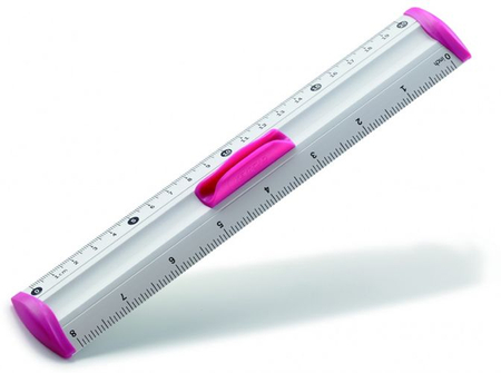 Linijka z uchwytem KEYROAD Measure Clip, 20 cm, pakowane w display, mix kolorów
