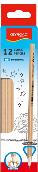 Ołówek KEYROAD, trójkątny, drewno topoli, 2,2 mm, 12 szt.