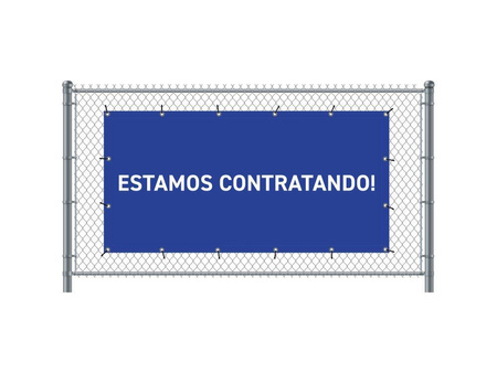 Fence Banner 300 x 140 cm Hiring Spanish Blue