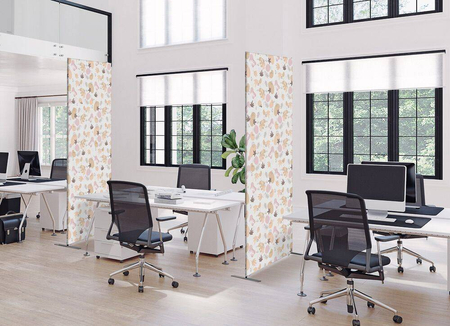 Textile Room Divider Deco 85-200 Double Botanical Green Leaves