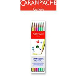 Kredki CARAN D'ACHE Fancolor Metallic, 6 szt.