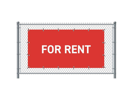 Fence Banner 300 x 140 cm Rent English Red