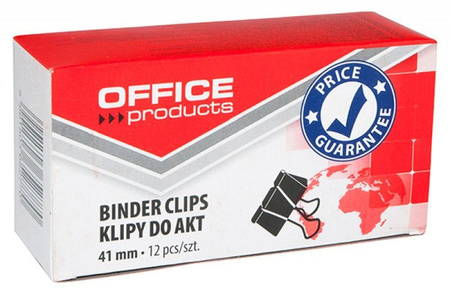 Klipy do dokumentów OFFICE PRODUCTS, 41mm, 12szt., czarne