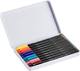 Pisak z cienką końcówką e-1200/10 s EDDING, 1mm, 10 szt., metalowe pudełko, mix kolorów