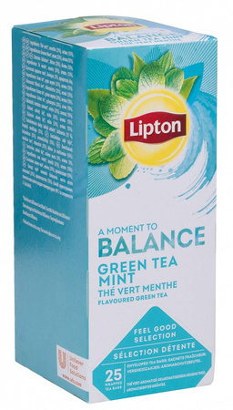 Herbata LIPTON Balance Green Tea, mint, 25 torebek