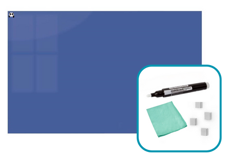 Magnetic glass board 60x40 cm BLUE