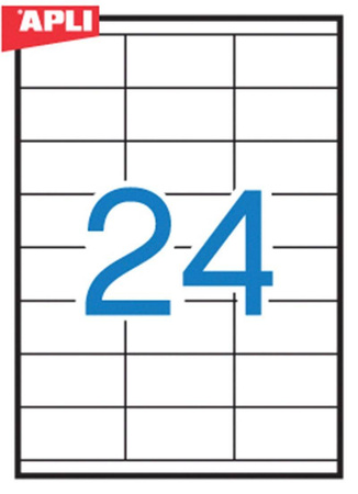 Etykiety uniwersalne APLI, 70x33,8mm, prostokątne, białe 100 ark.