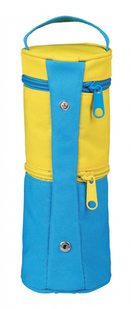 Piórnik KEYROAD, tuba, podwójny zamek, uchwyt, mix kolorów