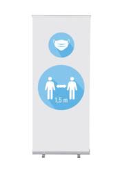 Roll-Banner Budget 85 Complete Set Mask and 1,5 Meter Distance White