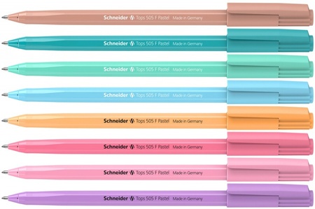 Długopis SCHNEIDER Tops 505, F, 1 szt., mix kolorów pastelowych