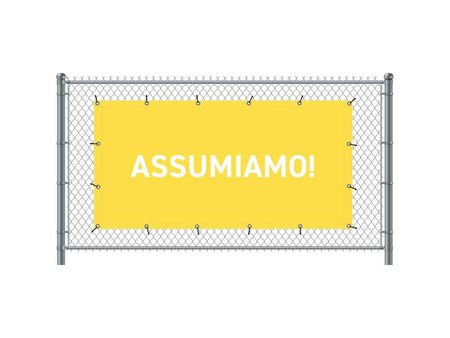 Fence Banner 200 x 100 cm Hiring Italian Yellow