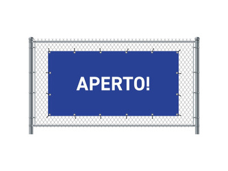 Fence Banner 200 x 100 cm Open Italian Blue