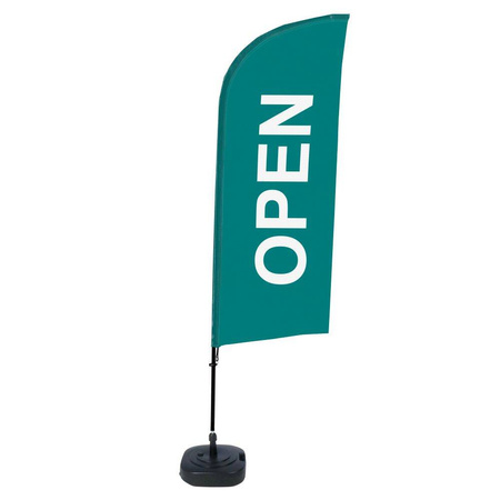 Beach Flag Alu Wind Complete Set Open Green German