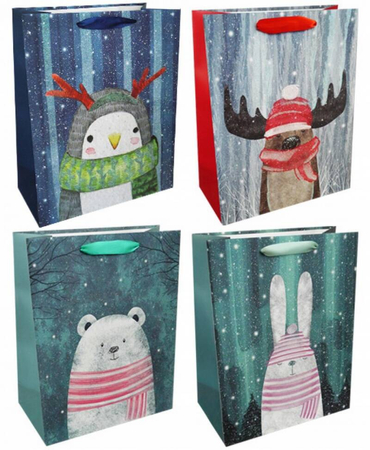 Torby prezentowe INCOOD świąteczne zwierzęta, 26x32cm