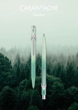 Zestaw długopis 849 i ołówek 844 CARAN D'ACHE Misty Forest, w etui, zielony