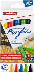 Marker akrylowy średni e-5100 EDDING, 2-3mm, 5 kolorów