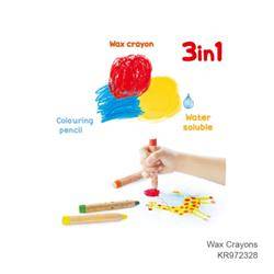 Kredki świecowe KEYROAD, Colorix 3 in 1, Jumbo, z temperówką, 6 szt., zawieszka