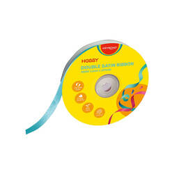 Wstążka KEYROAD, podwójna, satynowa, 12mm x 22,86m, na szpulce, niebieska